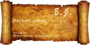Bertan Jakus névjegykártya